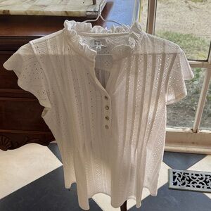 Kim Rogers White Eyelet Button Blouse. Only worn once.